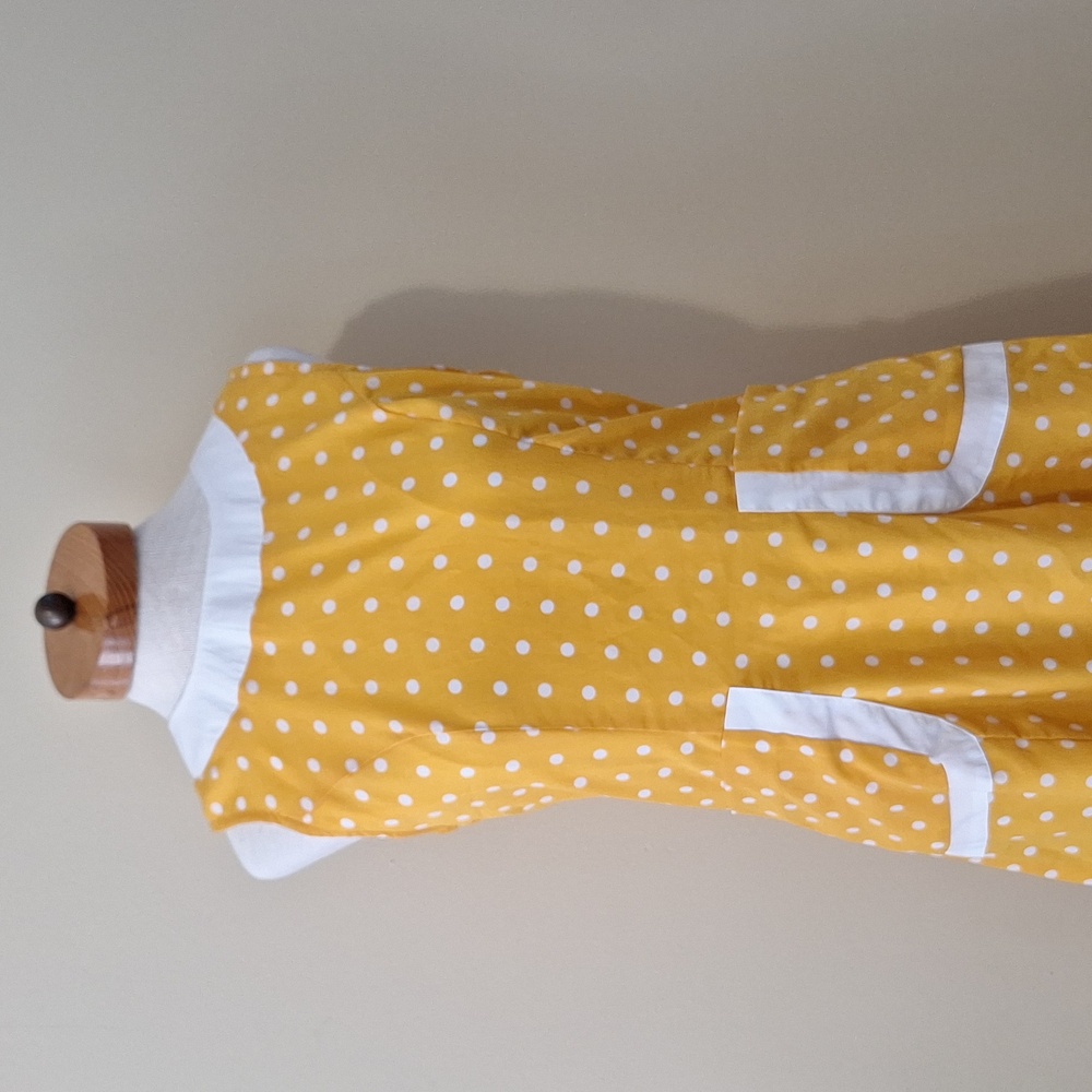 Unique Vintage Style Yellow Polka Dot Dress Smak Parlour Sized Medium - Picture 2 of 6